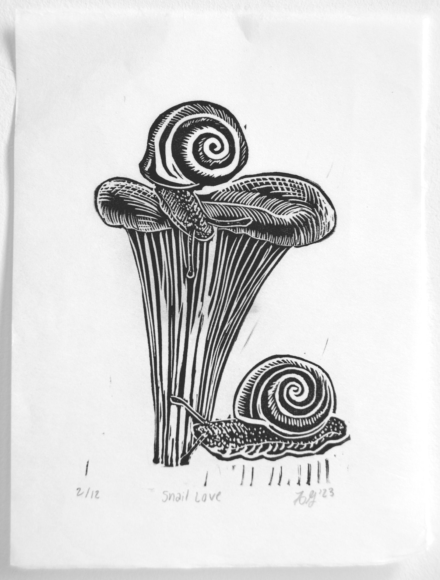 Snail Love Relief Print